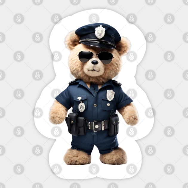 Police Officer Teddy Bear Sticker by Doodle and Things